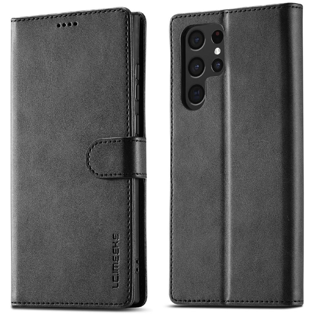 LC.IMEEKE Samsung Galaxy S25 Ultra plånboksfodral stativ PU Leather – svart