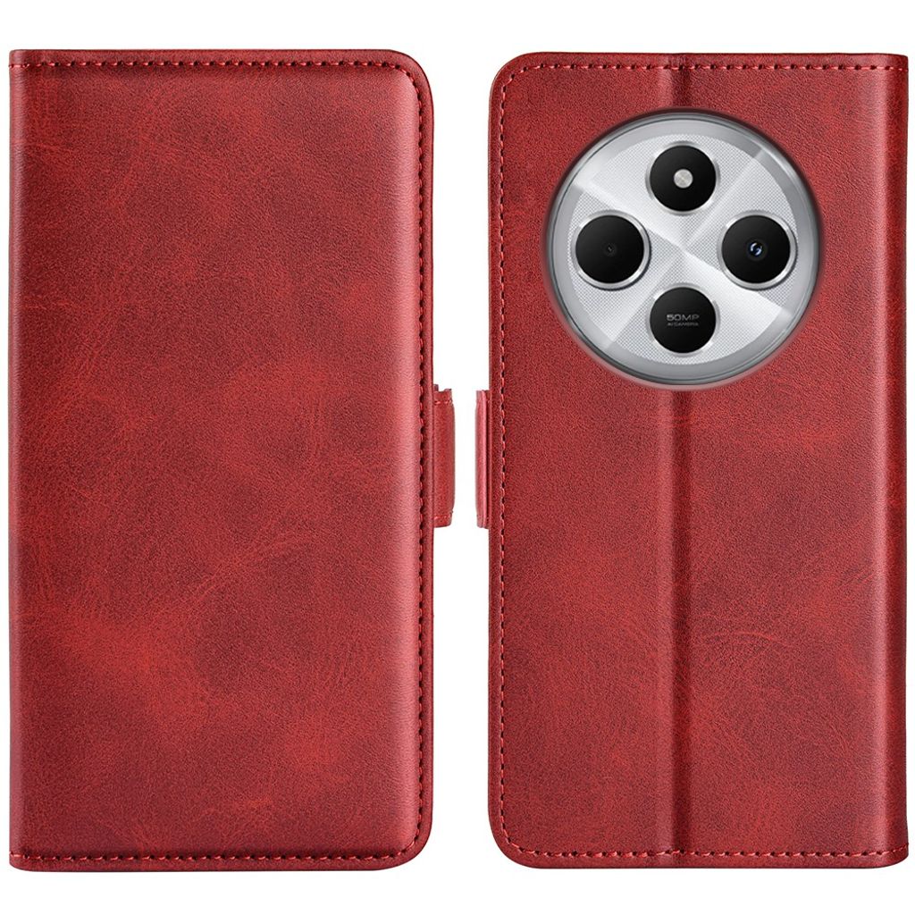 Xiaomi Redmi 14C / 14R / POCO C75 plånboksfodral – röd