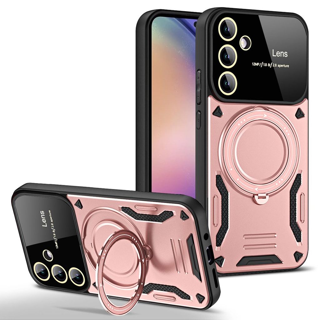 Samsung Galaxy A36 5G / A56 5G Phone Case with Ring holder - Rose gold