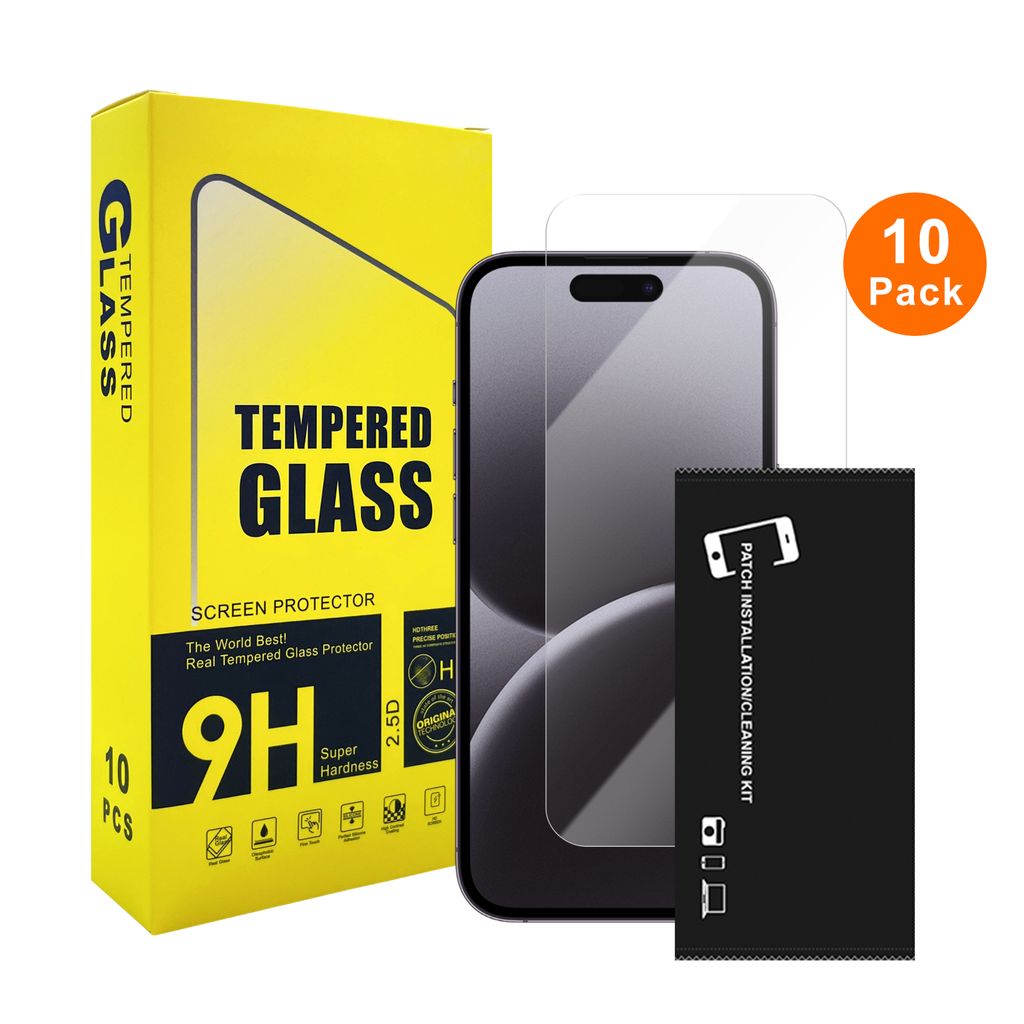 10-pack härdat glas skärmskydd for iPhone 16 Pro Max, Bulk