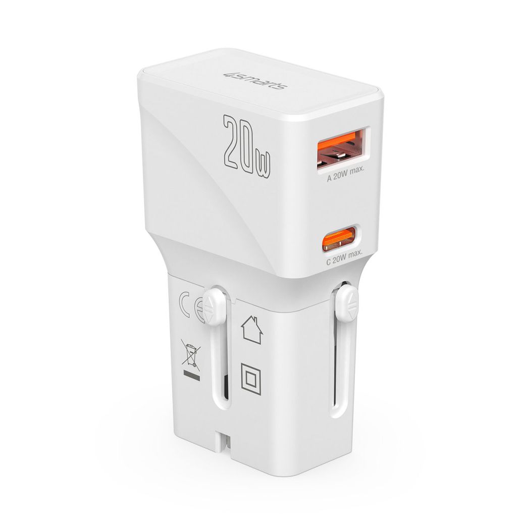 4Smarts Nomad Universal Pocket Travel Adapter 20W - White