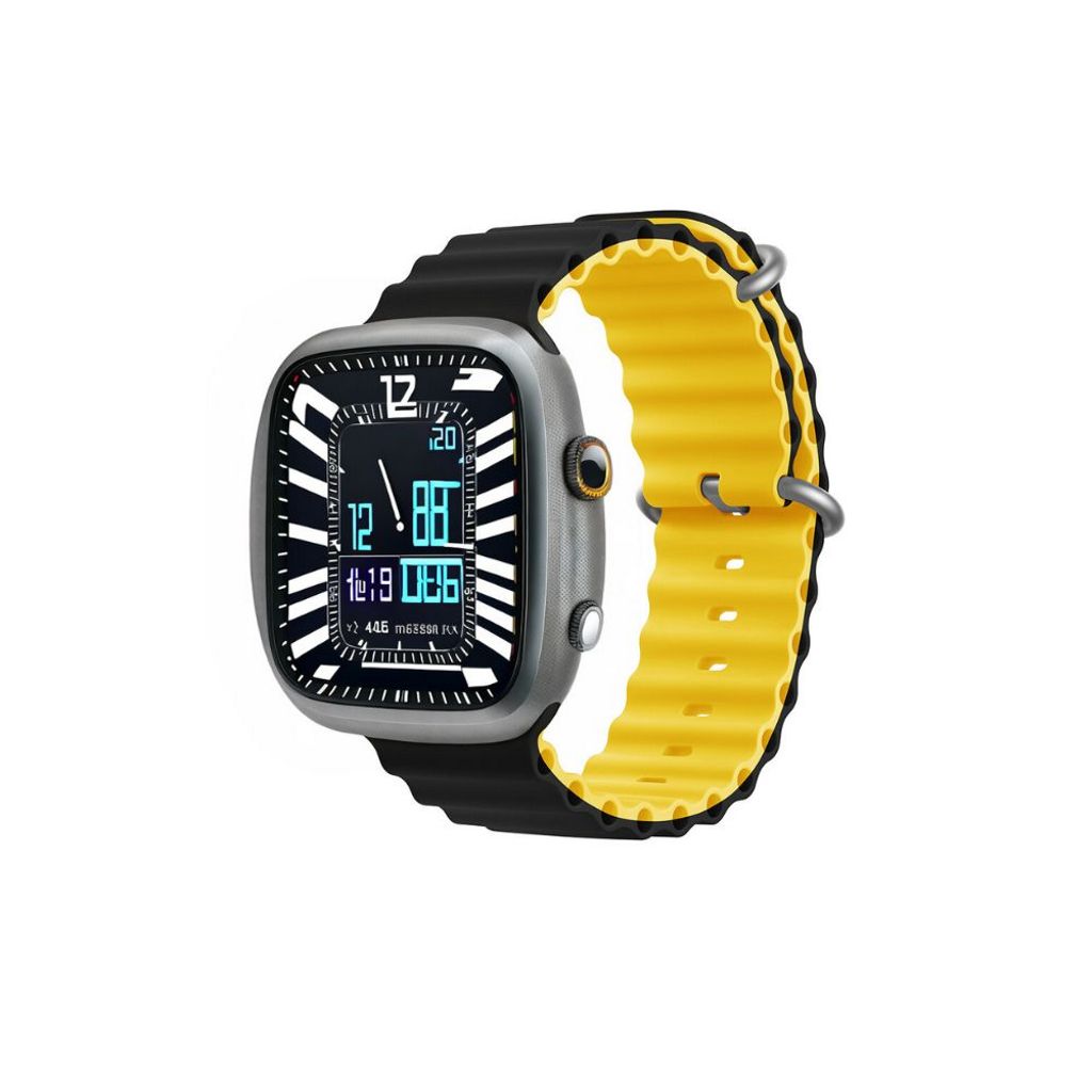Devia Apple Watch 42/44/46/49mm Deluxe Sport6 klockarmband - svart/gul