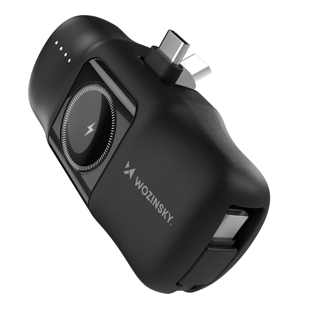 Wozinsky Mini USB-C powerbank med USB-C & Apple Watch laddare 5000mAh - svart
