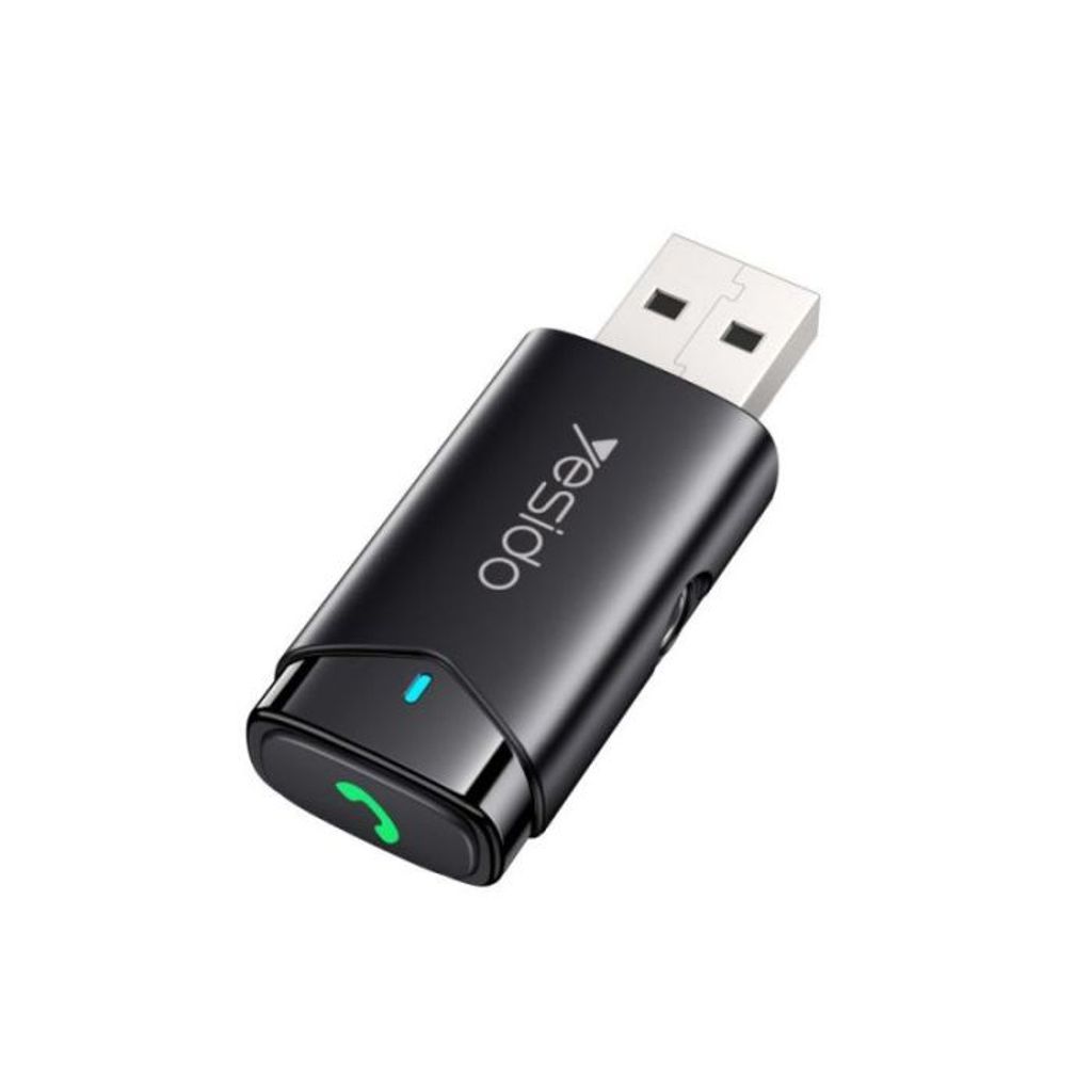 Yesido USB-A Bluetooth 5.0 to 3.5mm AUX Transmitter – Black