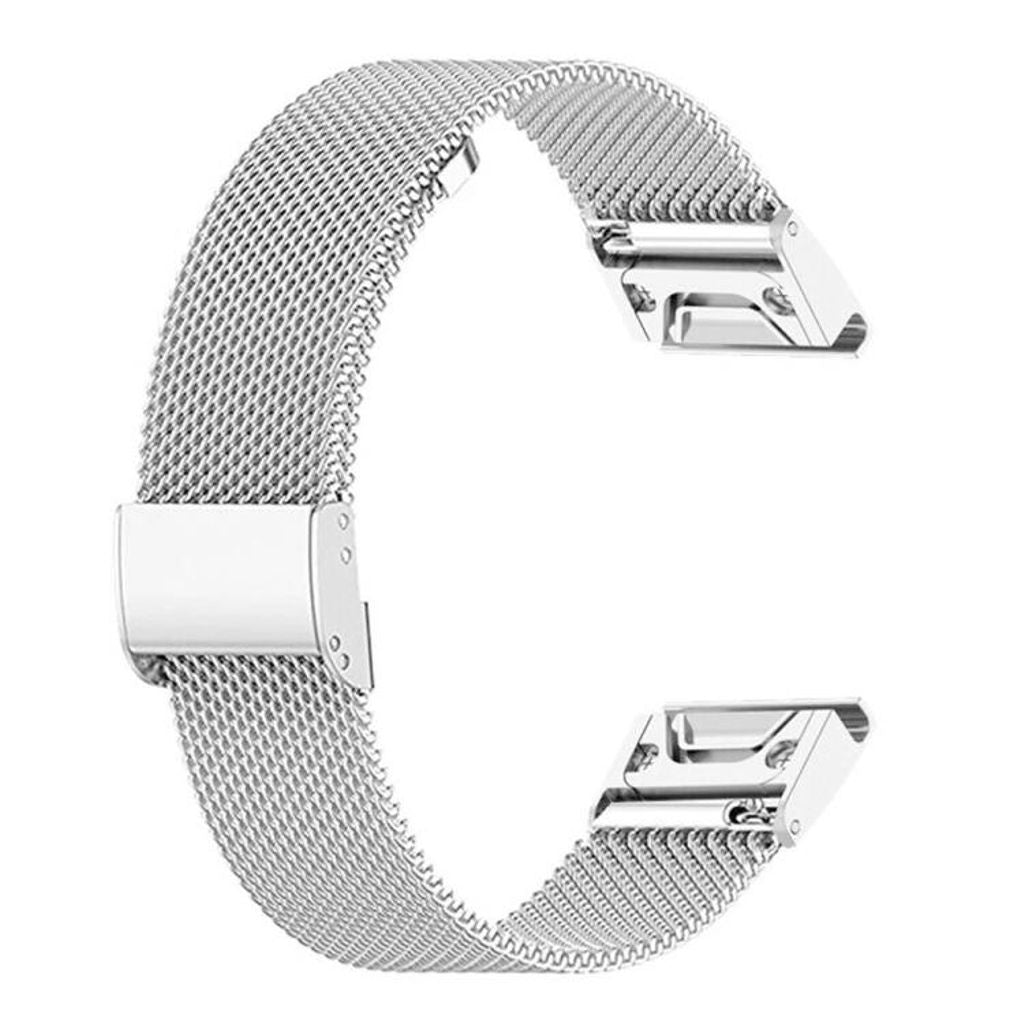 Garmin Fenix 7X/6X/5X Milanese Metal Watch Band - Silver