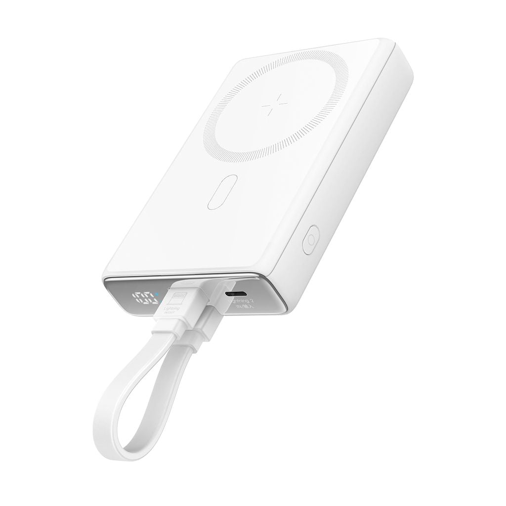 Joyroom 20W Magnetic Wireless Powerbank 10000mAh with Cable & Kickstand - White