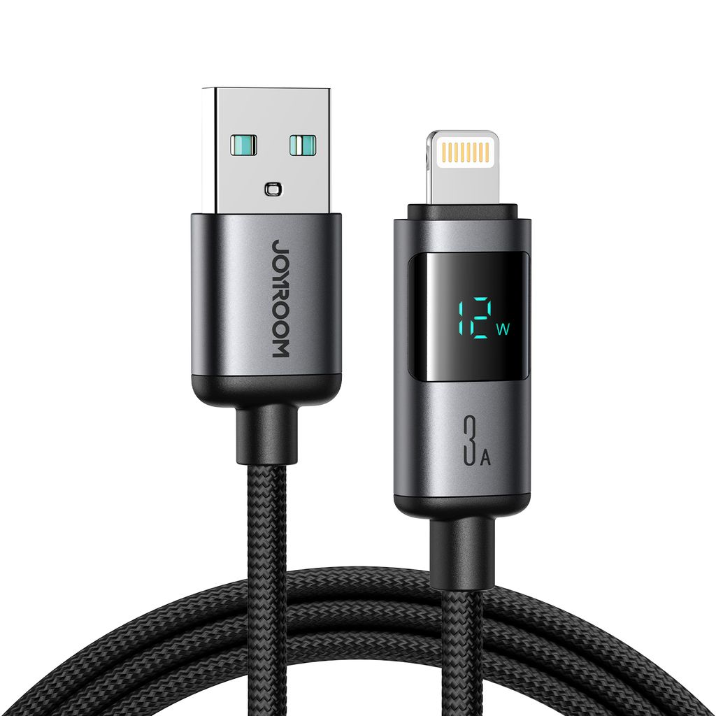 Joyroom USB-A to Lightning fast charging cable with display 3A, 1.2 m