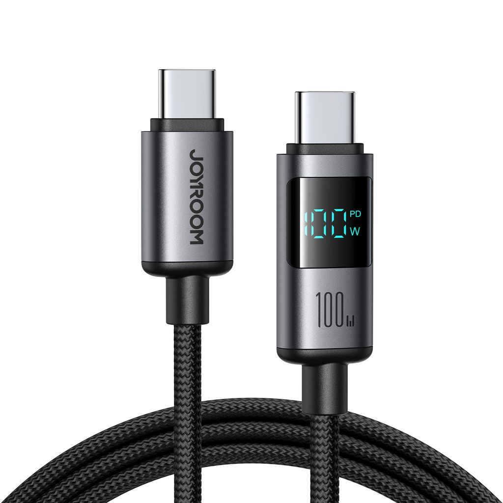 Joyroom USB-C to USB-C fast charging cable with display, 100W, 1.2m