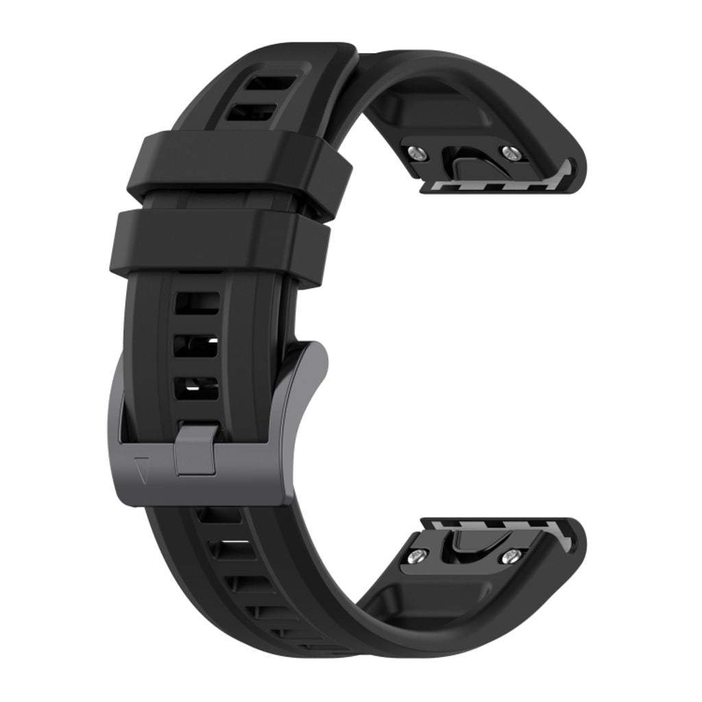 Garmin Fenix 7S Solar Solid Color Silicone Watch Band - Black