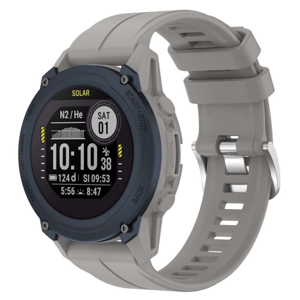 Garmin Descent G1 Solar Solid Color Silicone Watch Band - Gray