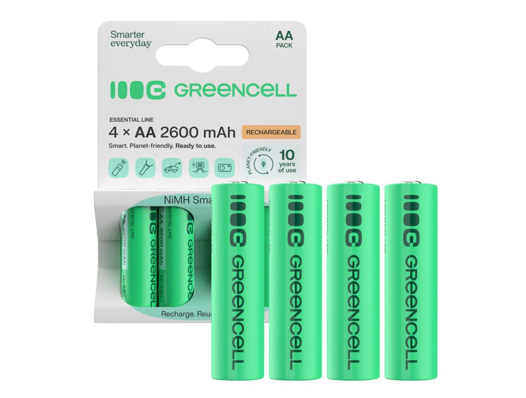 Green-Cell AA R6 2600 mAh Rechargeable Batteries – 4-pack