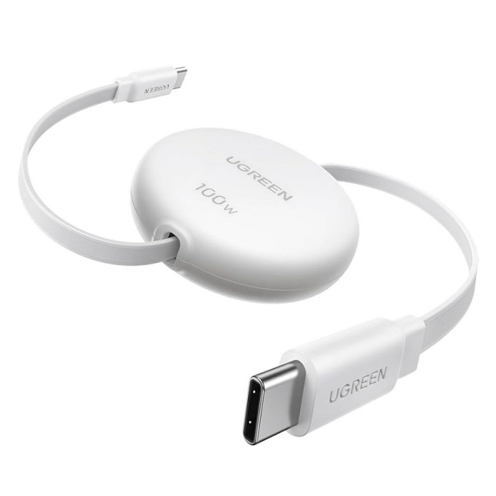 UGREEN USB-C to USB-C PD Fast Charging Extendable kabel 100W - vit