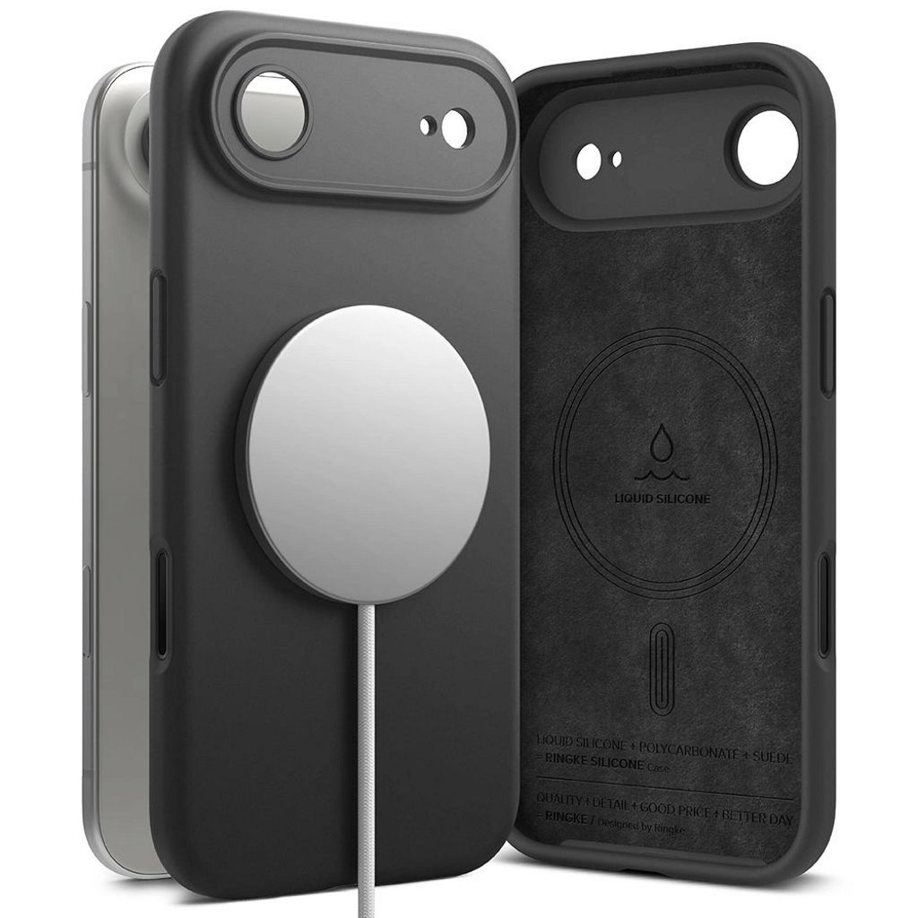 Ringke Silicone magnetiskt MagSafe skal for iPhone Air – svart