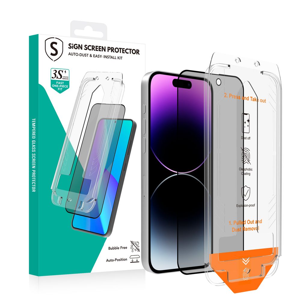 SiGN sekretess skärmskydd iPhone 14 Pro – EZ Apply dust free applicator