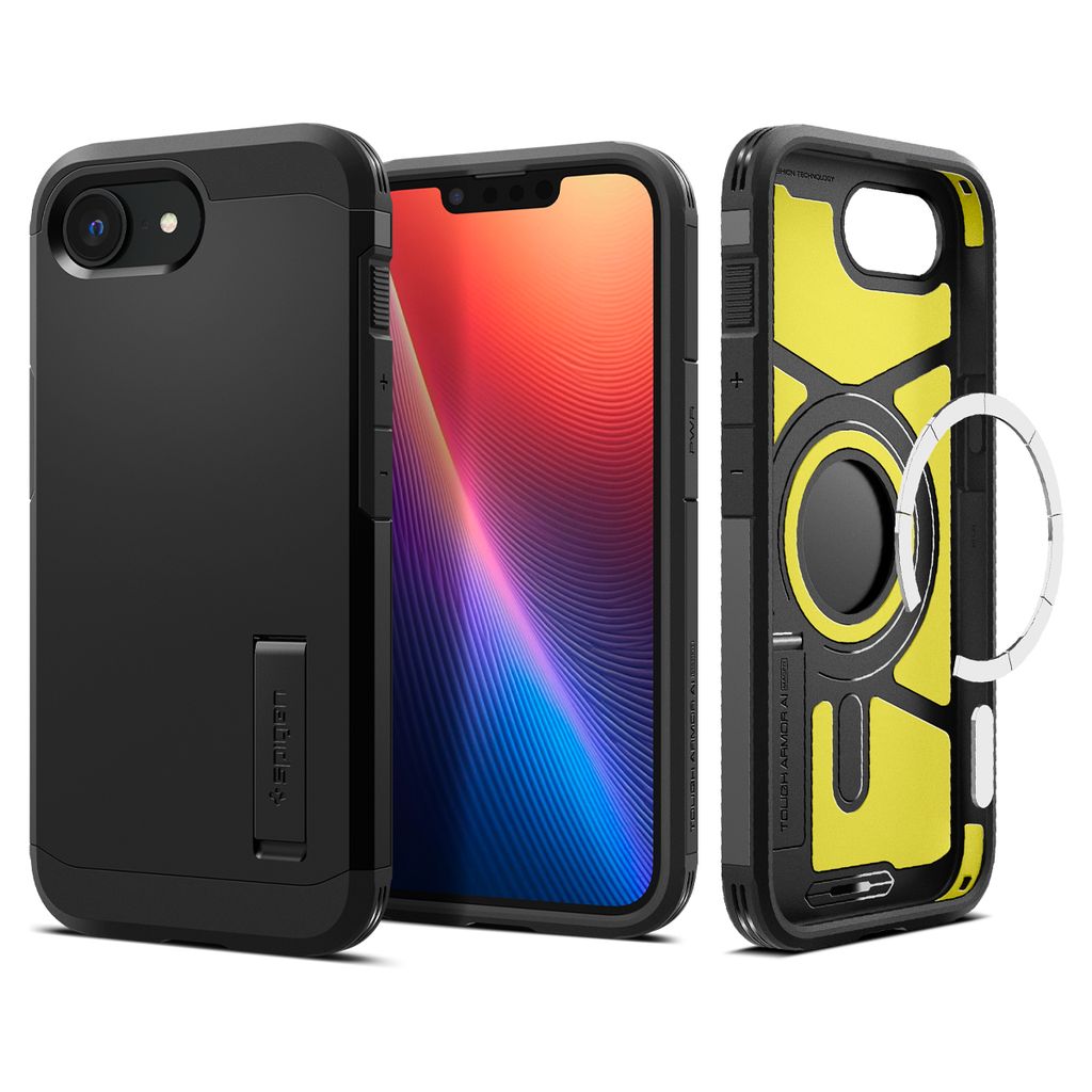 Spigen Tough Armor MagSafe skal till iPhone 17e/16e – svart