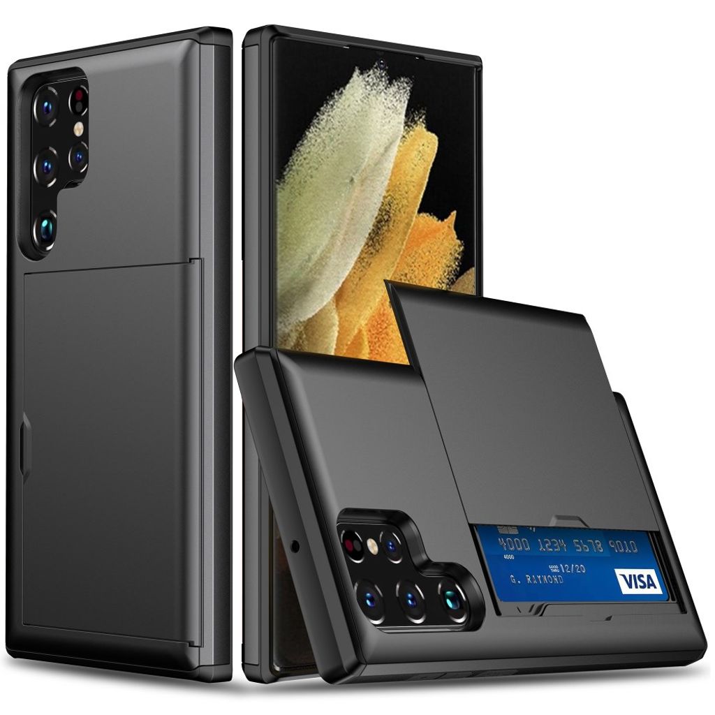 Samsung Galaxy S25 Ultra skal with Card Holder – svart