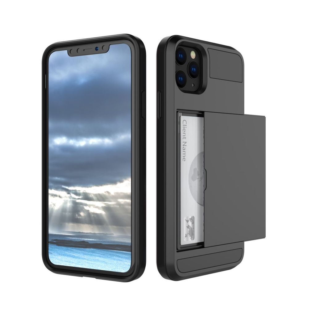 Stötdämpande iPhone 11 skal with card holder – svart