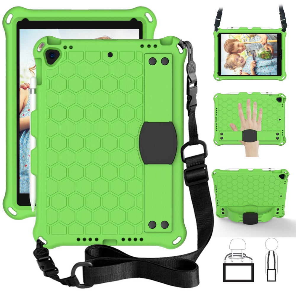 iPad 10.2" 2021/2020/2019, Pro 10.5" 2017, Air 10.5" 2019 Case with Carrying Strap - Green