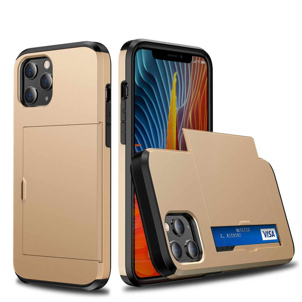 IPhone 12 Pro/12 skal with Card Holder – guld