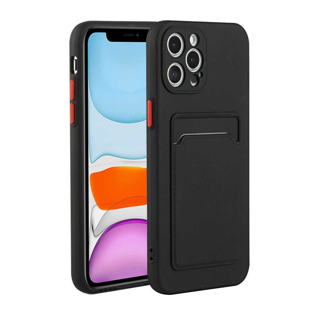 IPhone 12 Pro Max skal with a card holder - svart