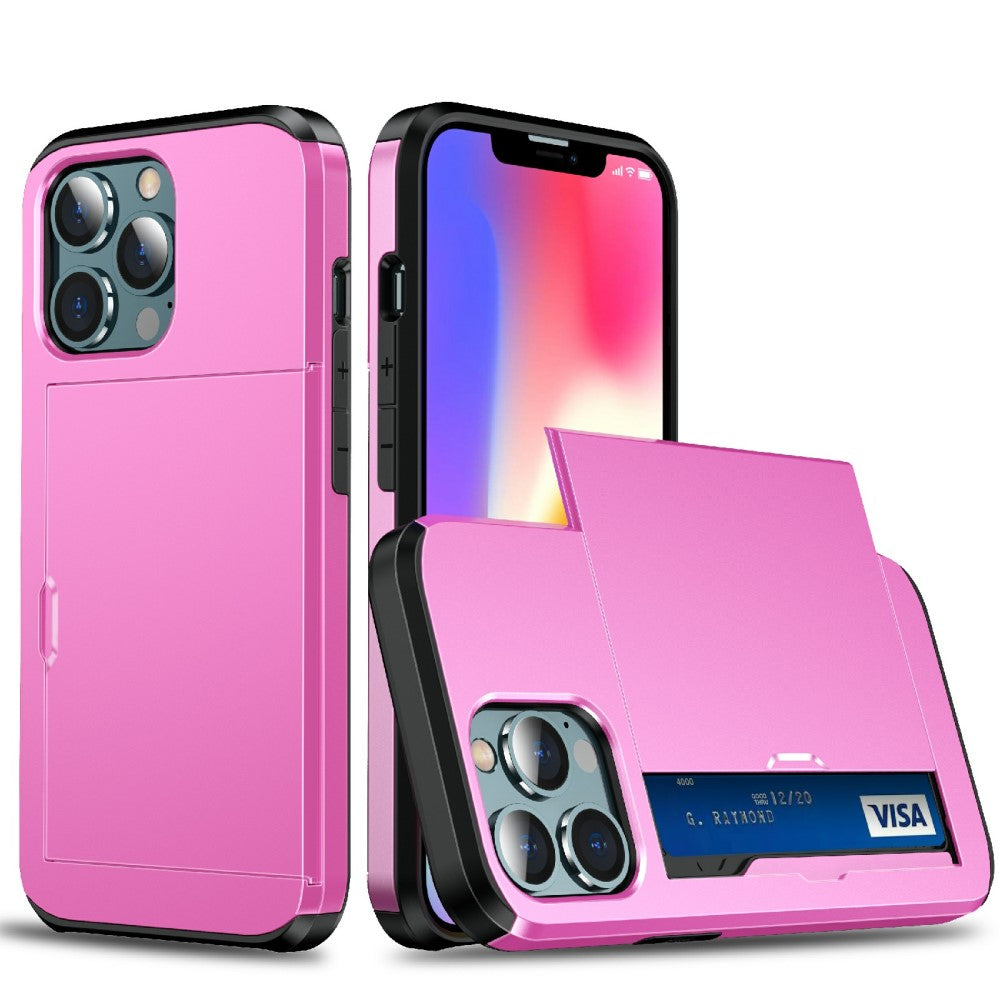 IPhone 13 mini skal with card holder - Rosé