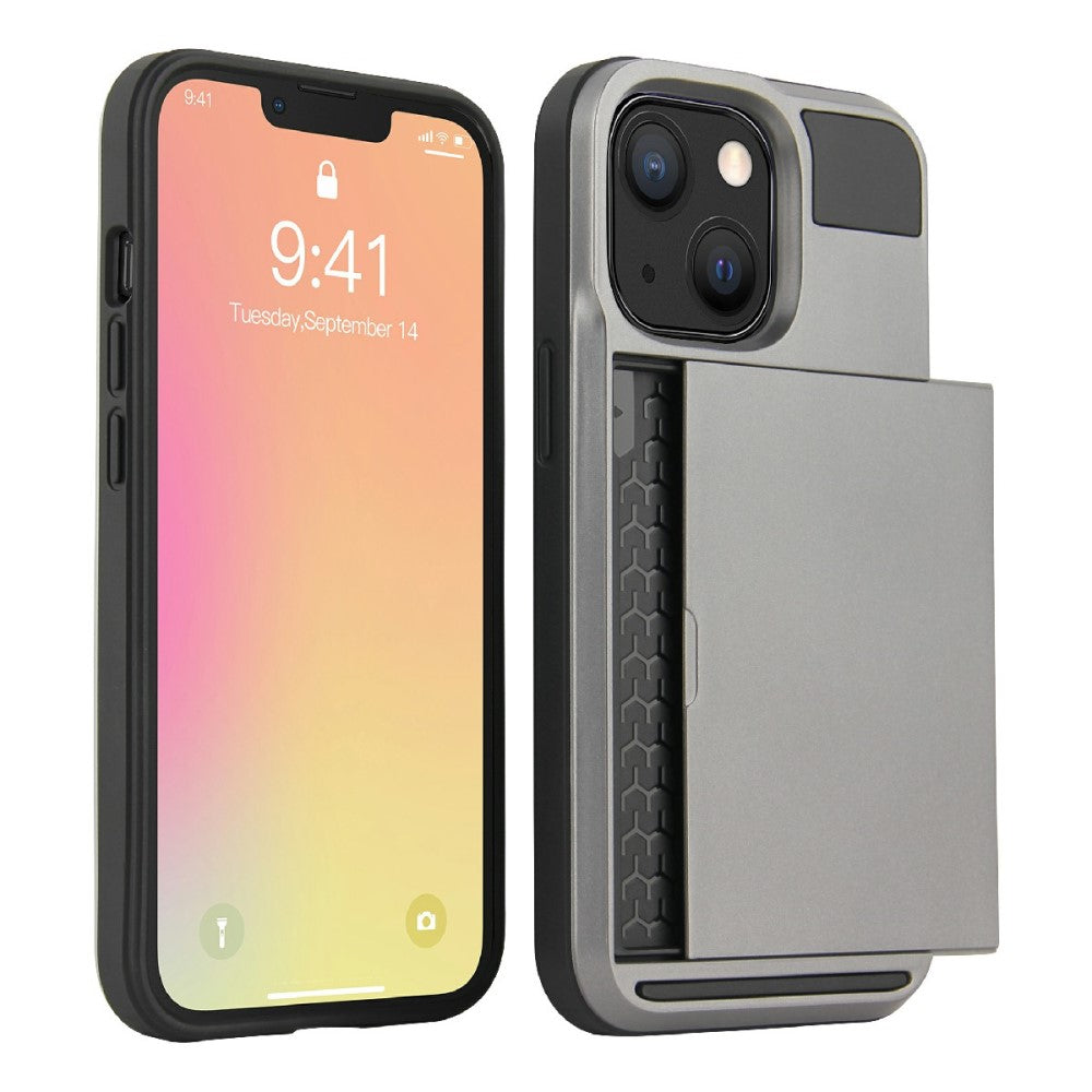 IPhone 13 Pro Max smartphone skal with card holder - grå