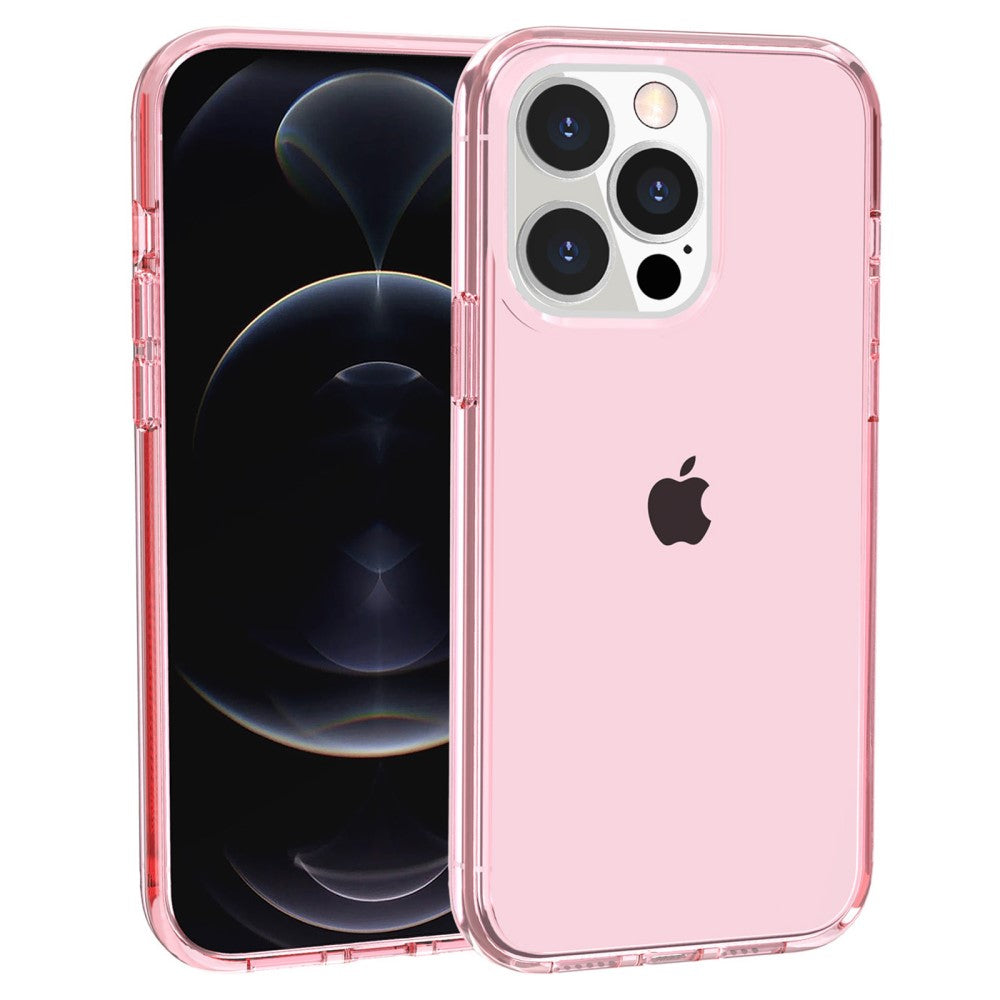 Hard PC + Soft TPU skal For iPhone 14 Pro Max – transparent rosa