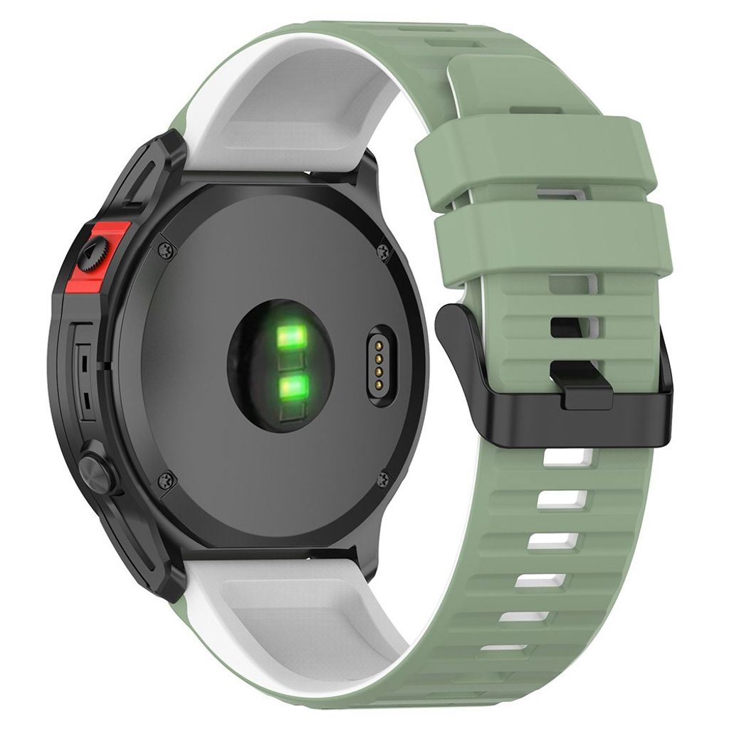 Garmin Fenix 7 Pro/7/6 Pro/6 etc. Silicone Two-colored Watch Band - Green/White