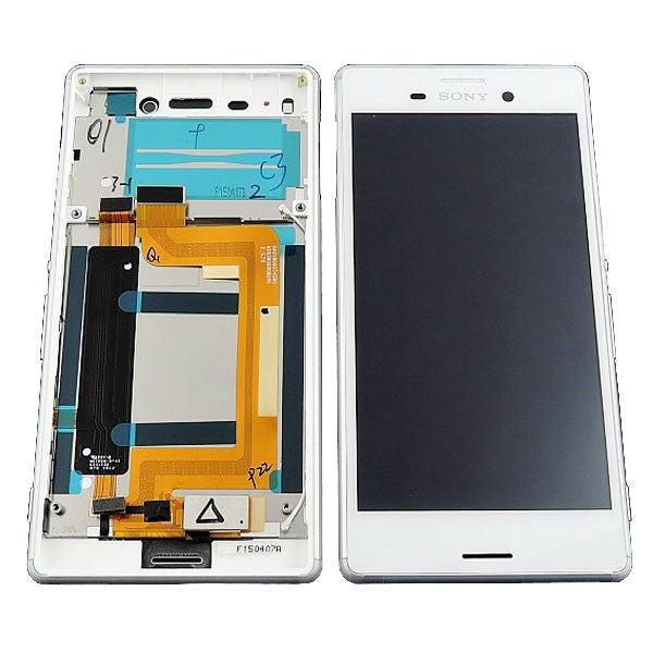 Original Sony Xperia M4 Aqua LCD-display with frame – vit