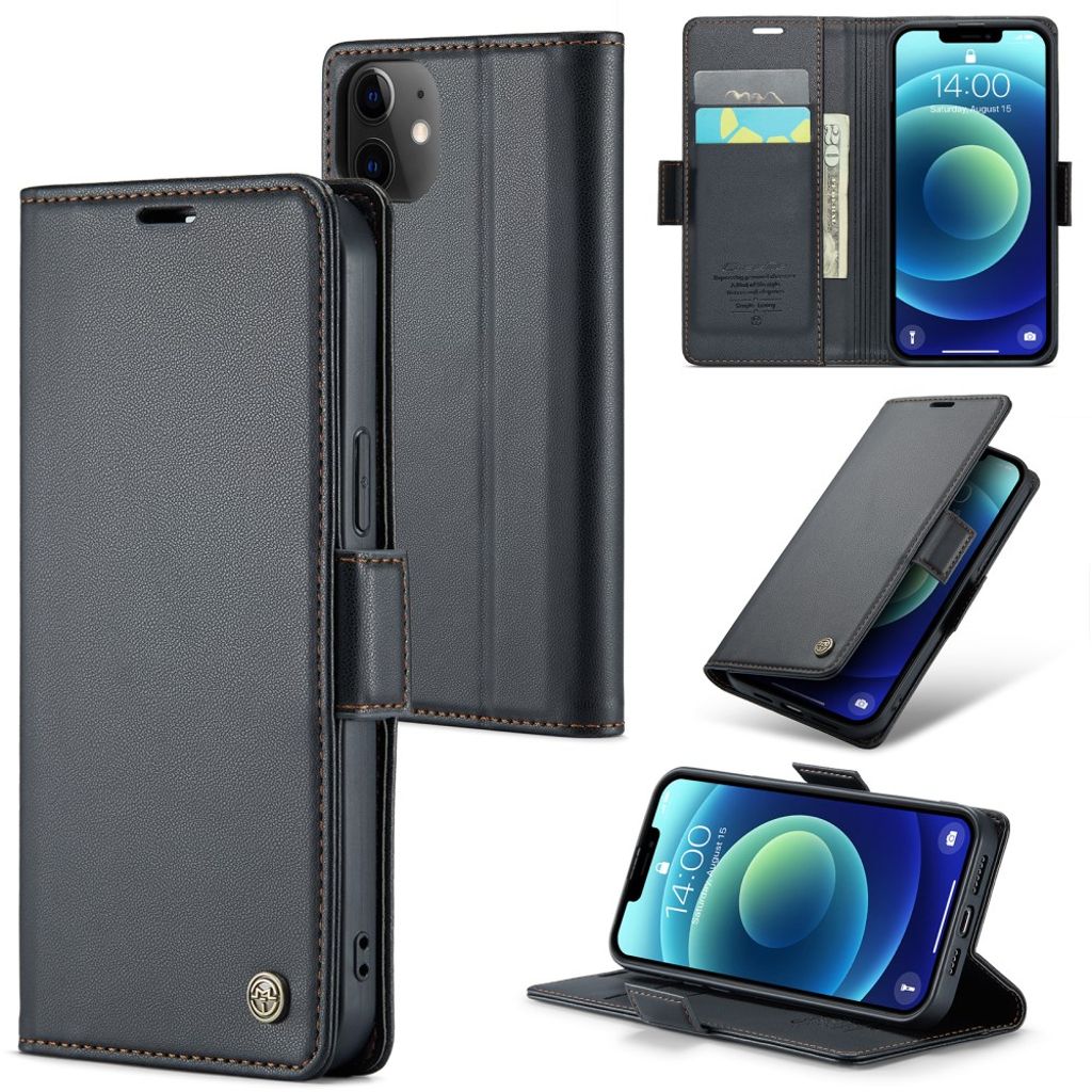 CASEME iPhone 12 Mini Wallet Cover with Stand - Black
