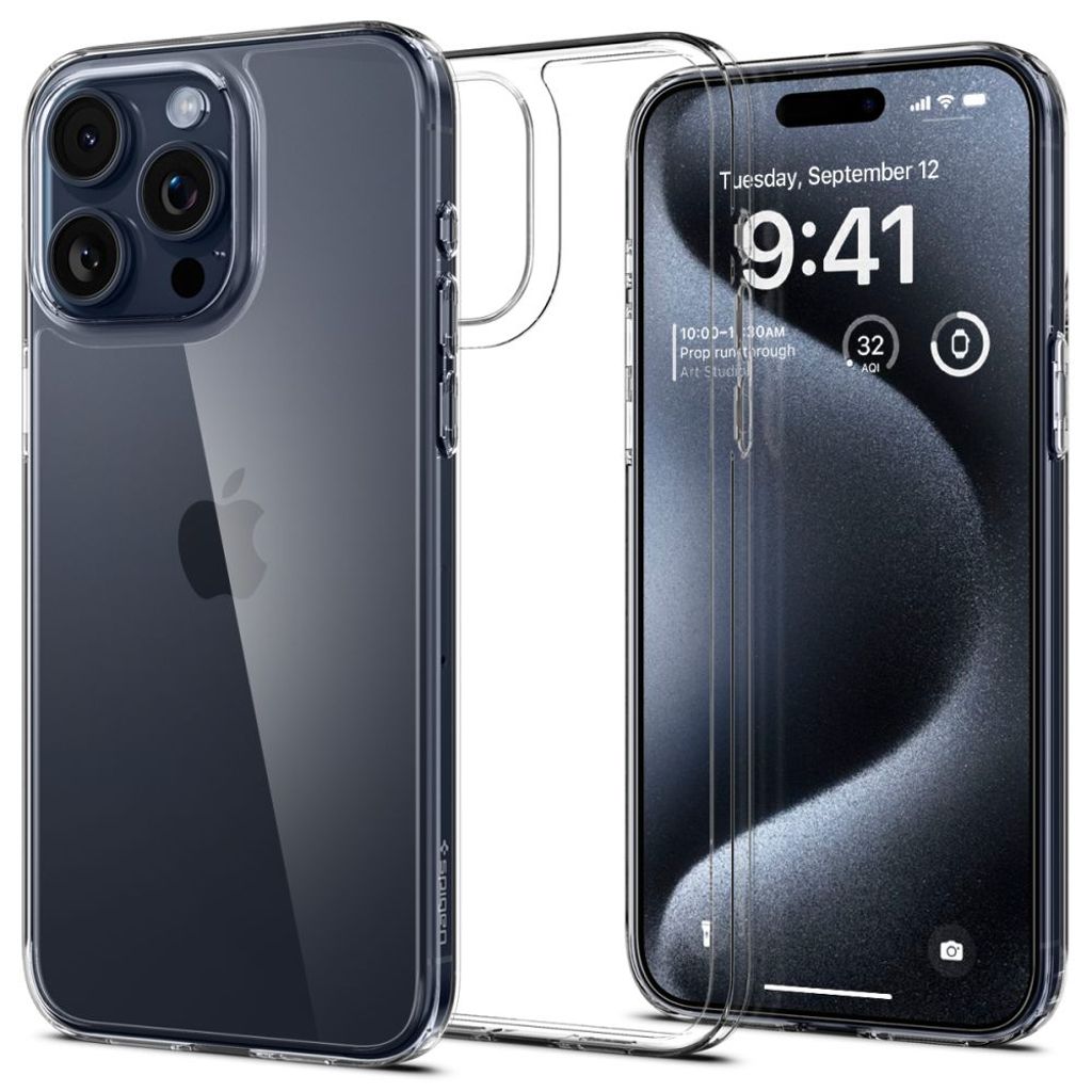 Spigen Airskin Hybrid skal till iPhone 15 Pro – Transparent