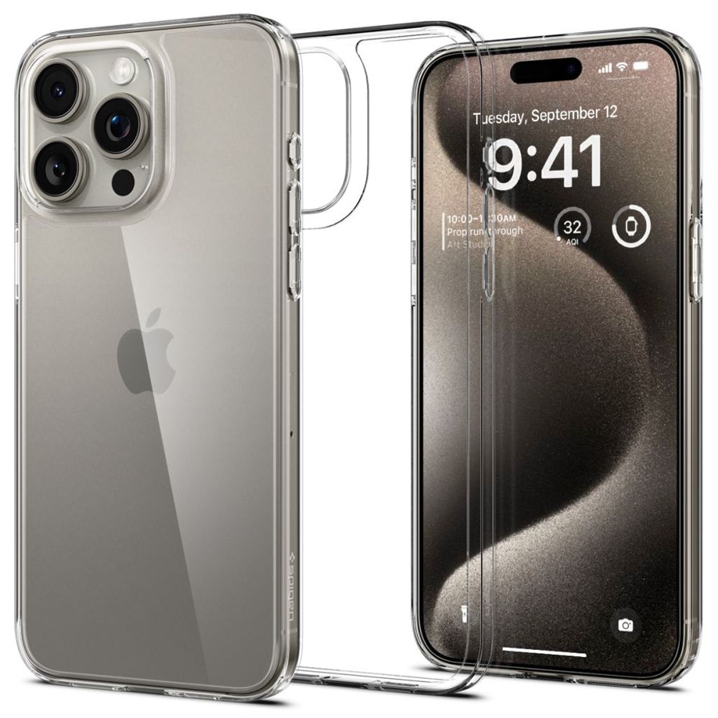 Spigen Airskin Hybrid skal till iPhone 15 Pro Max – Transparent