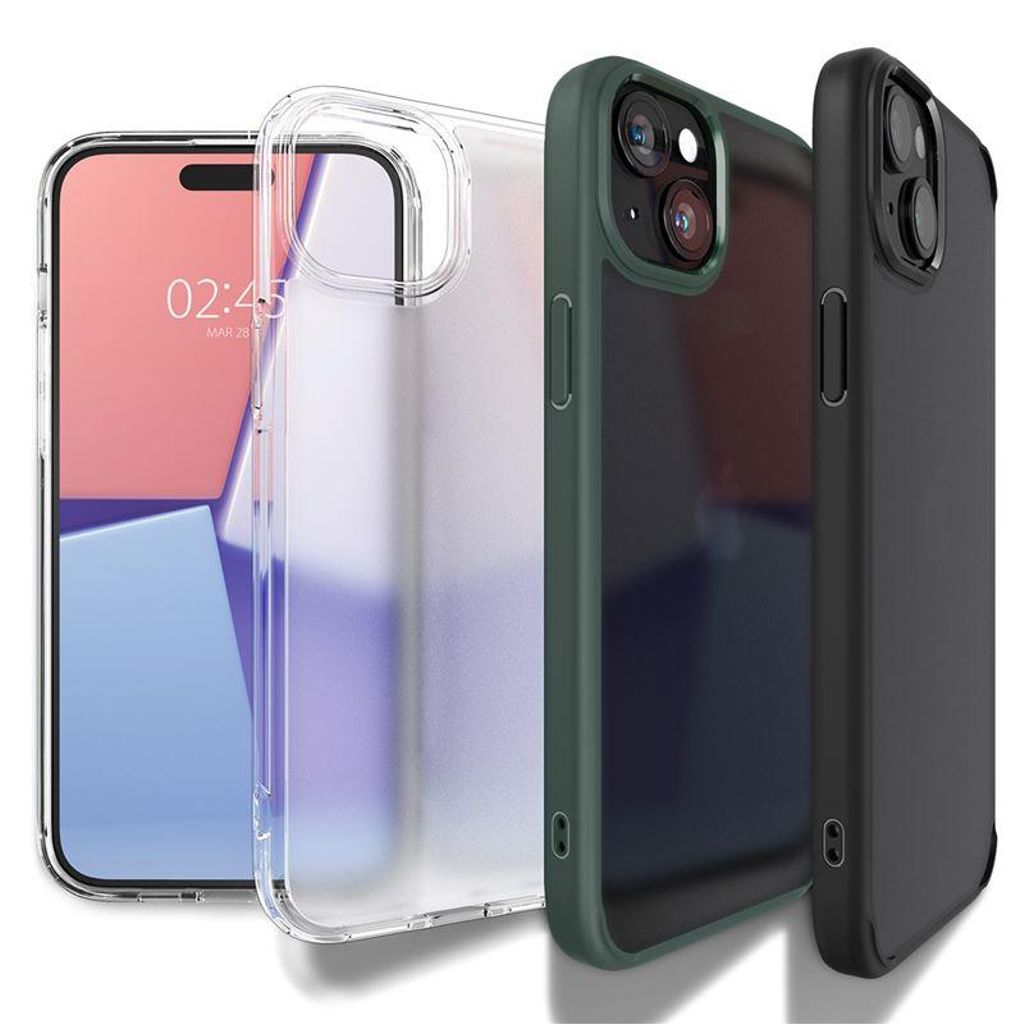 Spigen Ultra Hybrid skal till iPhone 15 Plus – Transparent Matte