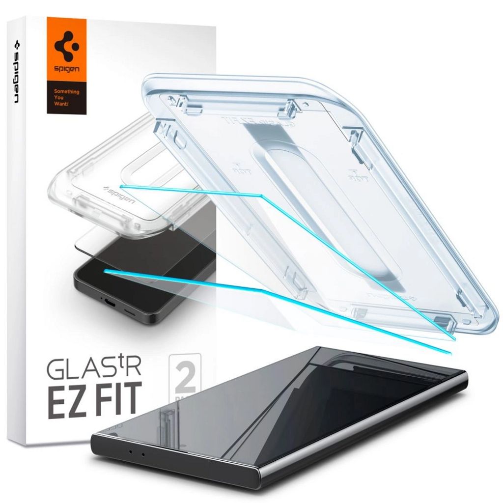 Spigen Samsung Galaxy S24 Ultra Glas.tR EZ Fit skärmskydd, 2-pack
