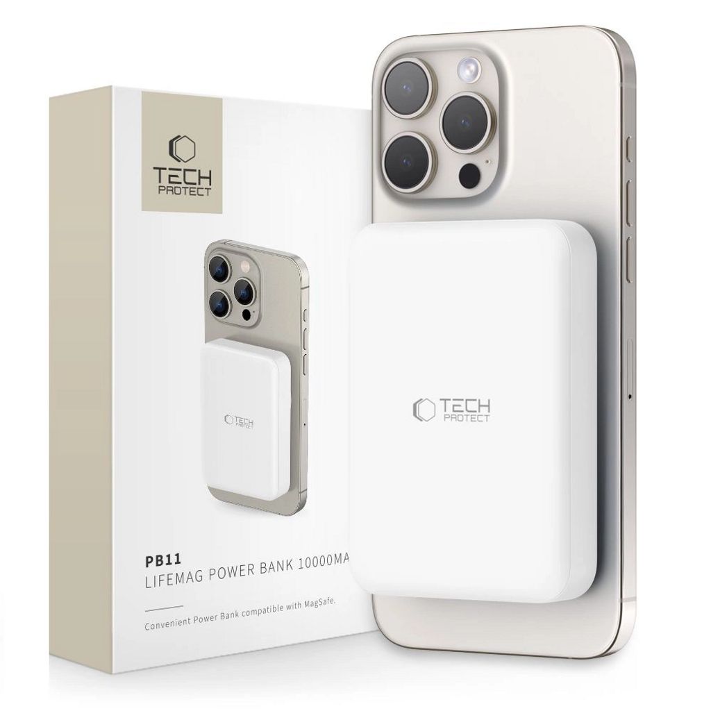 Tech-Protect LifeMag PB11 powerbank MagSafe, 10000 mAh, 15W, USB-C - vit
