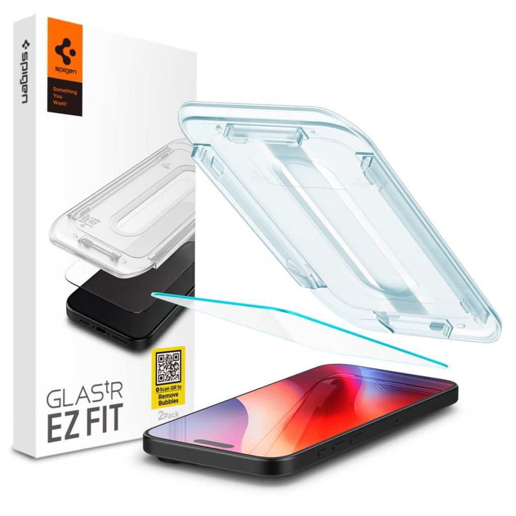 Spigen Glas.tR EZ Fit skärmskydd för iPhone 16 Pro - transparent