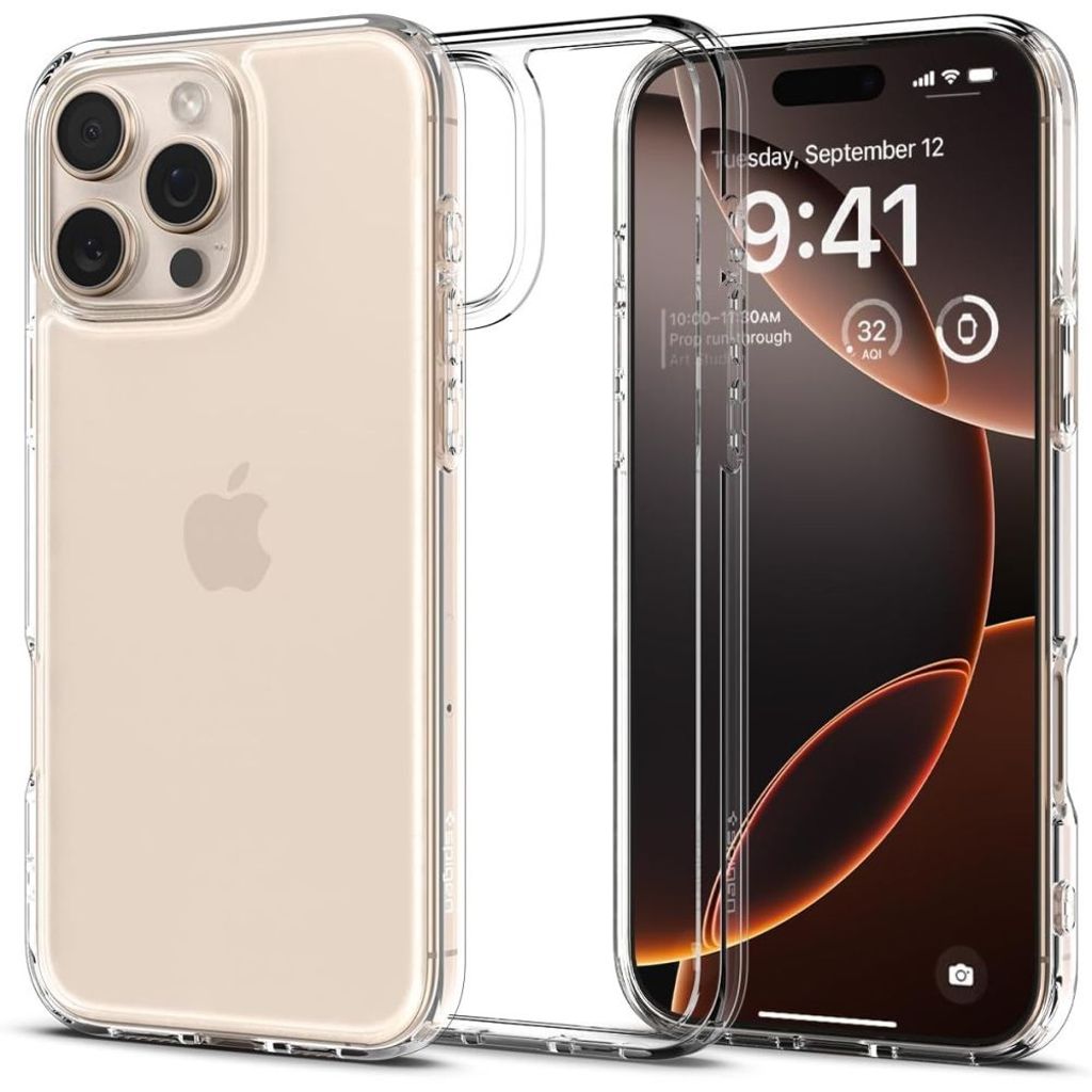 Spigen Ultra Hybrid skal till iPhone 16 Pro – Transparent