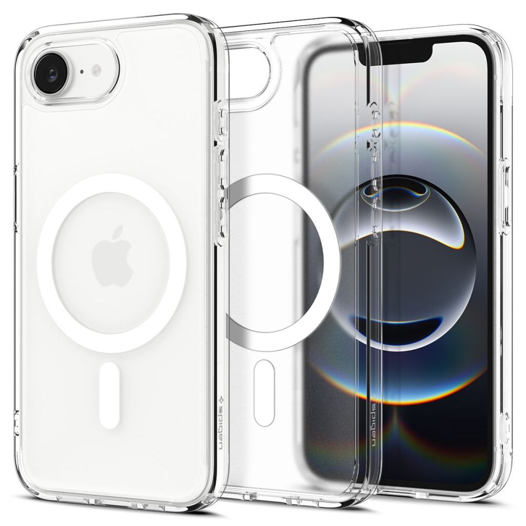 Spigen Ultra Hybrid MagSafe skal till iPhone 17e/16e – vit/Transparent