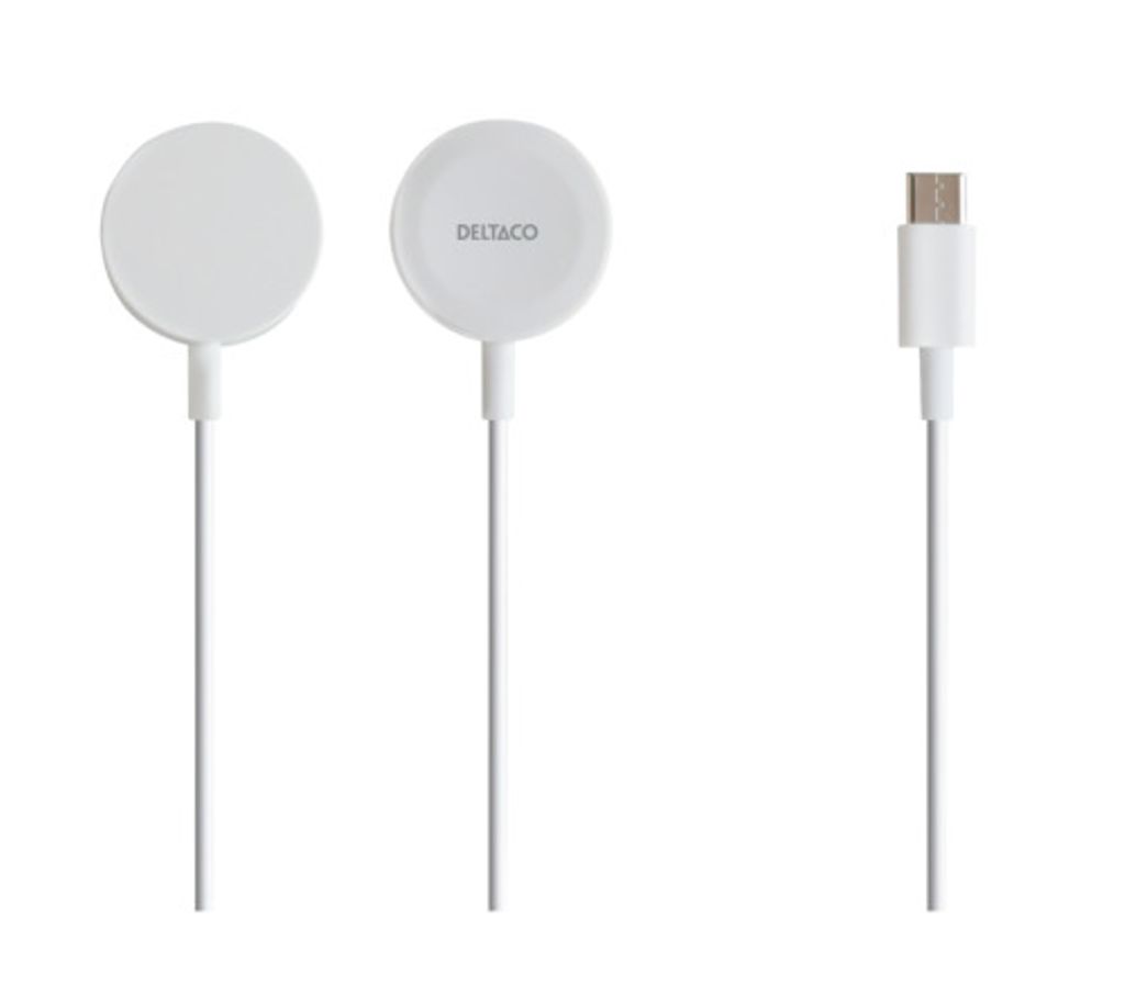 Deltaco Apple Watch laddare, USB-C, 1 m fixed kabel
