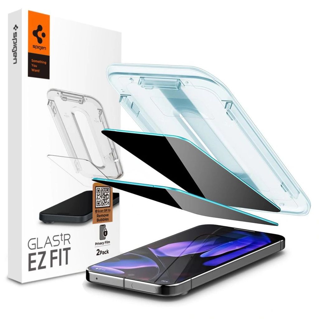 Spigen Glas.TR Ez Fit Privacy 2-pack skärmskydd för Google Pixel 9 Pro XL