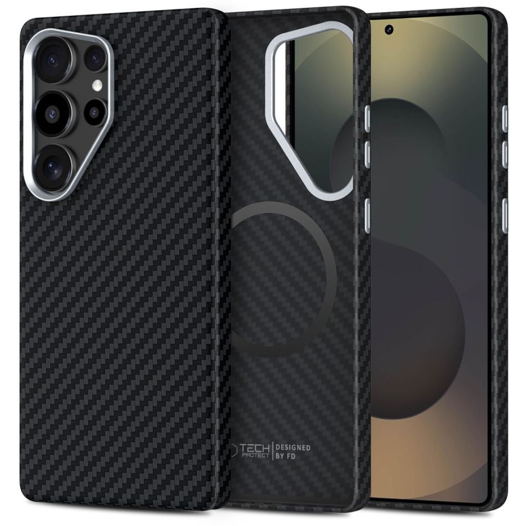 Tech-Protect Ion Carbon MagSafe skal för Samsung Galaxy S25 Ultra - svart