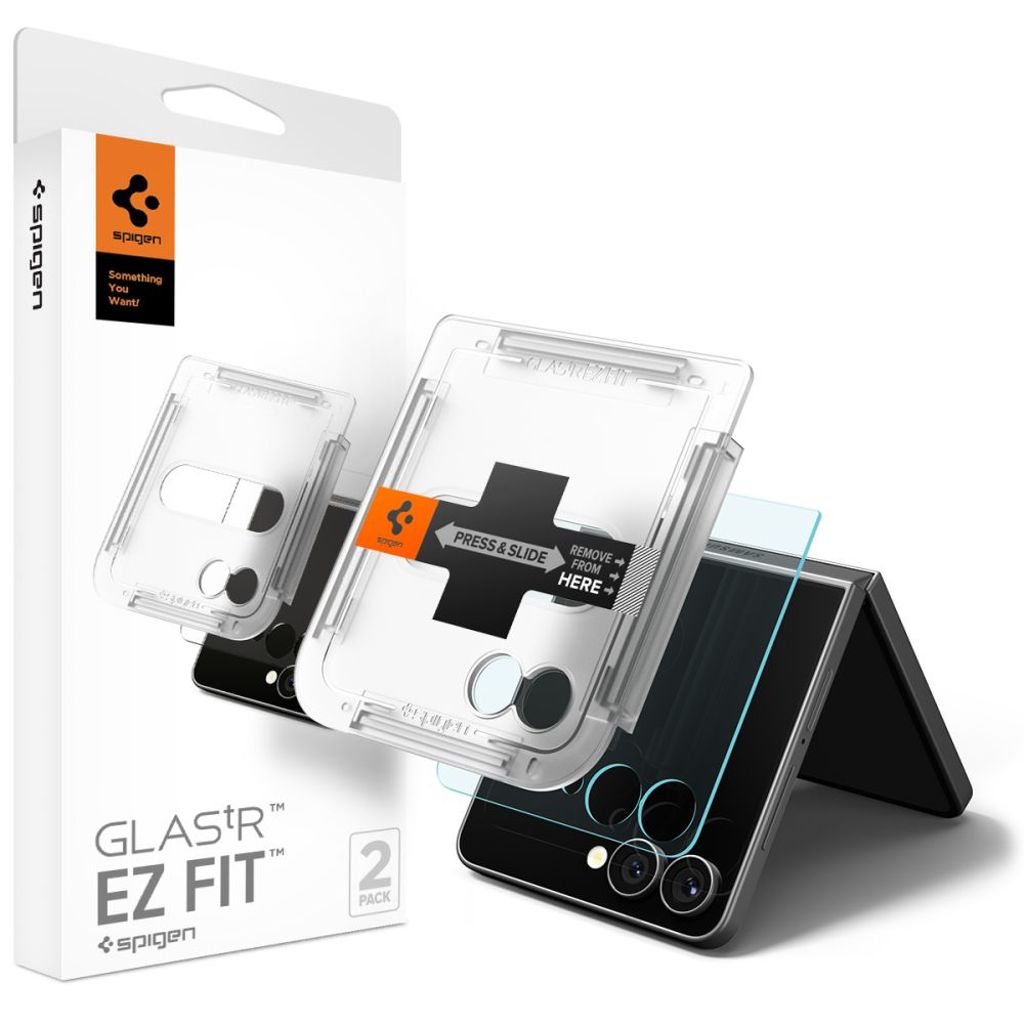 Spigen Glas.tR EZ Fit HD 2-pack Outer skärmskydd för Samsung Galaxy Z Flip 7