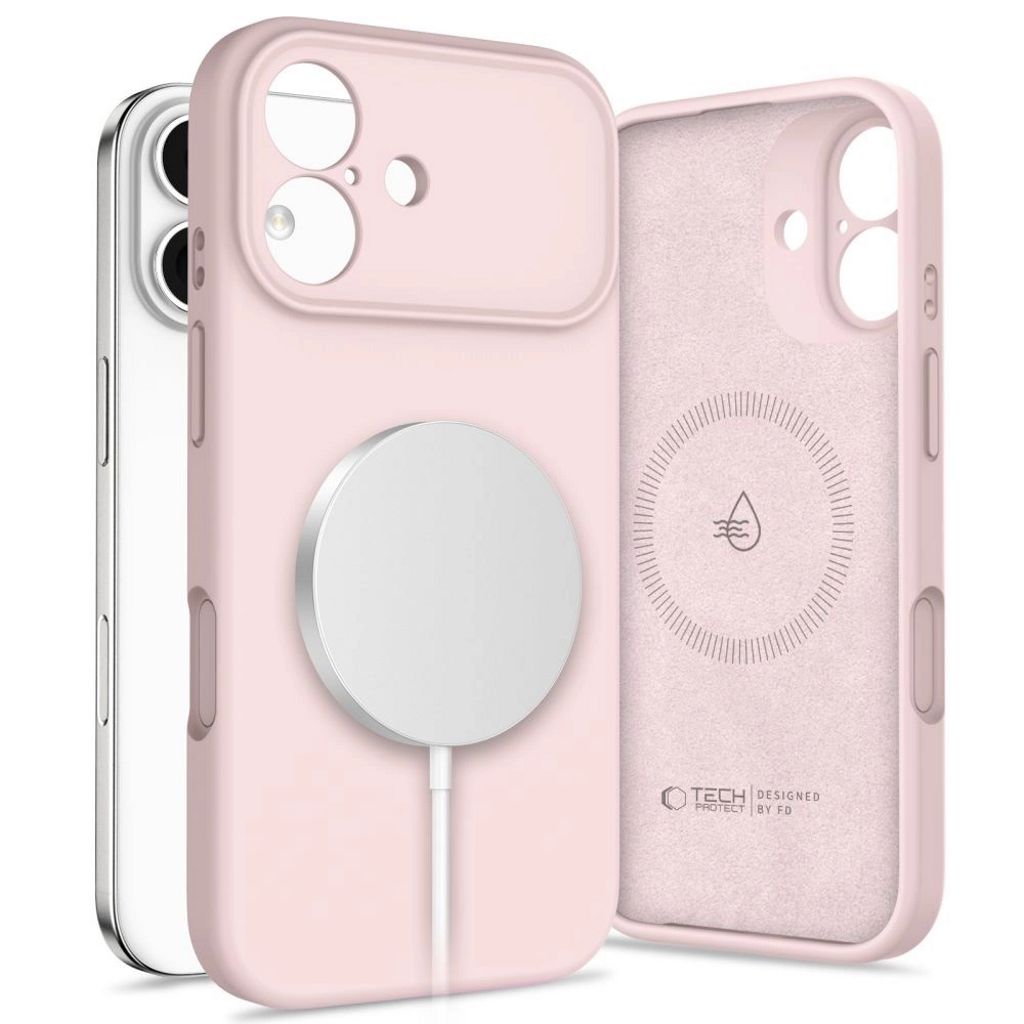 Tech-Protect Silicone MagSafe skal till iPhone 17 – rosa
