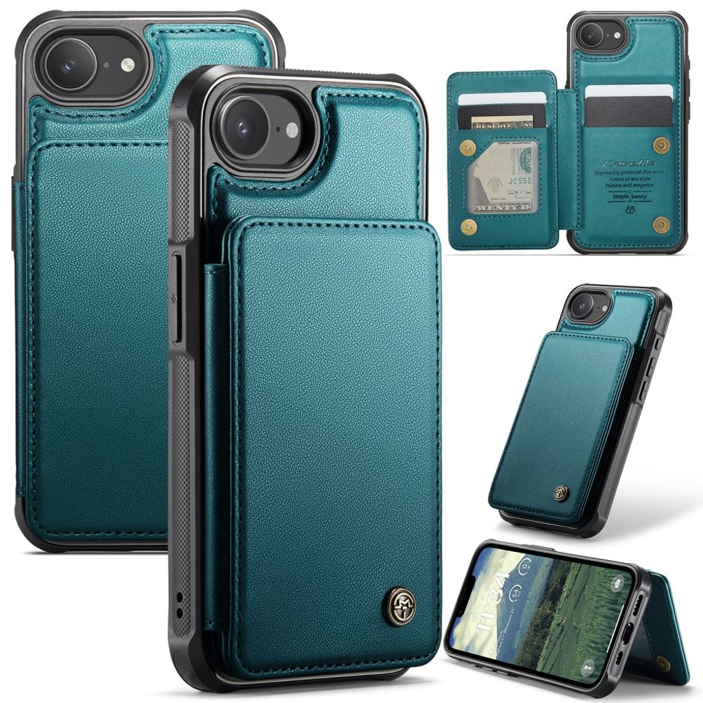 CASEME iPhone 17e/16e plånboksfodral RFID Blocking – grön