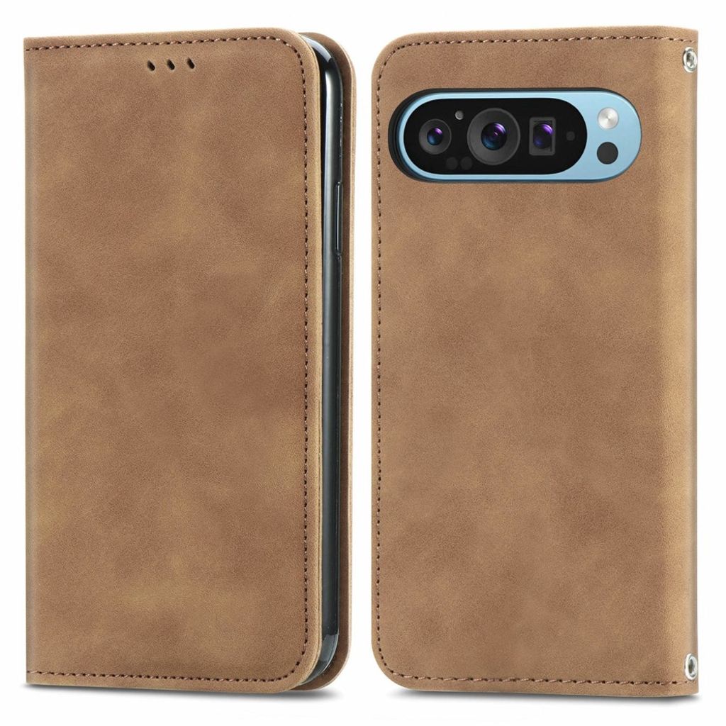 Google Pixel 10 Pro / 10 / 9 Pro / 9 plånboksfodral – brun
