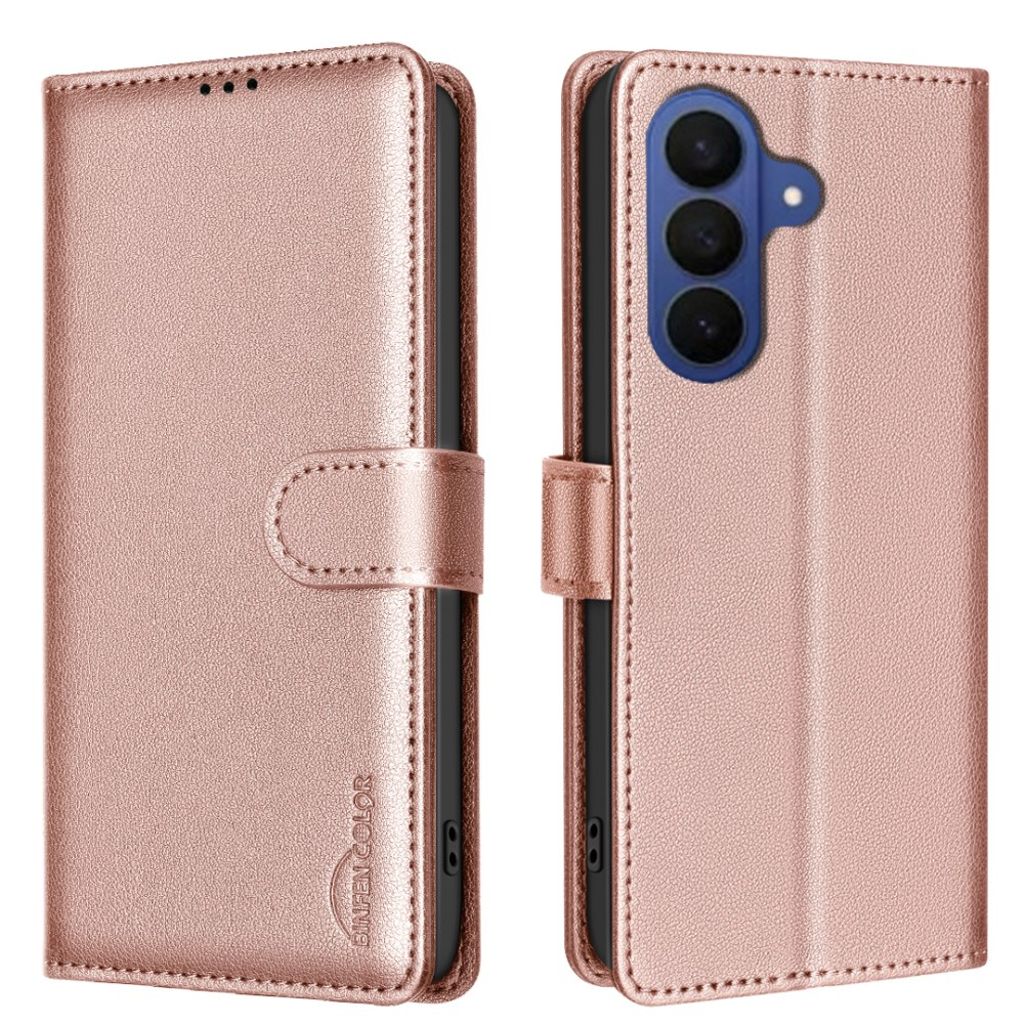 BINFEN COLOR Samsung Galaxy S26 plånboksfodral RFID Blocking – roséguld
