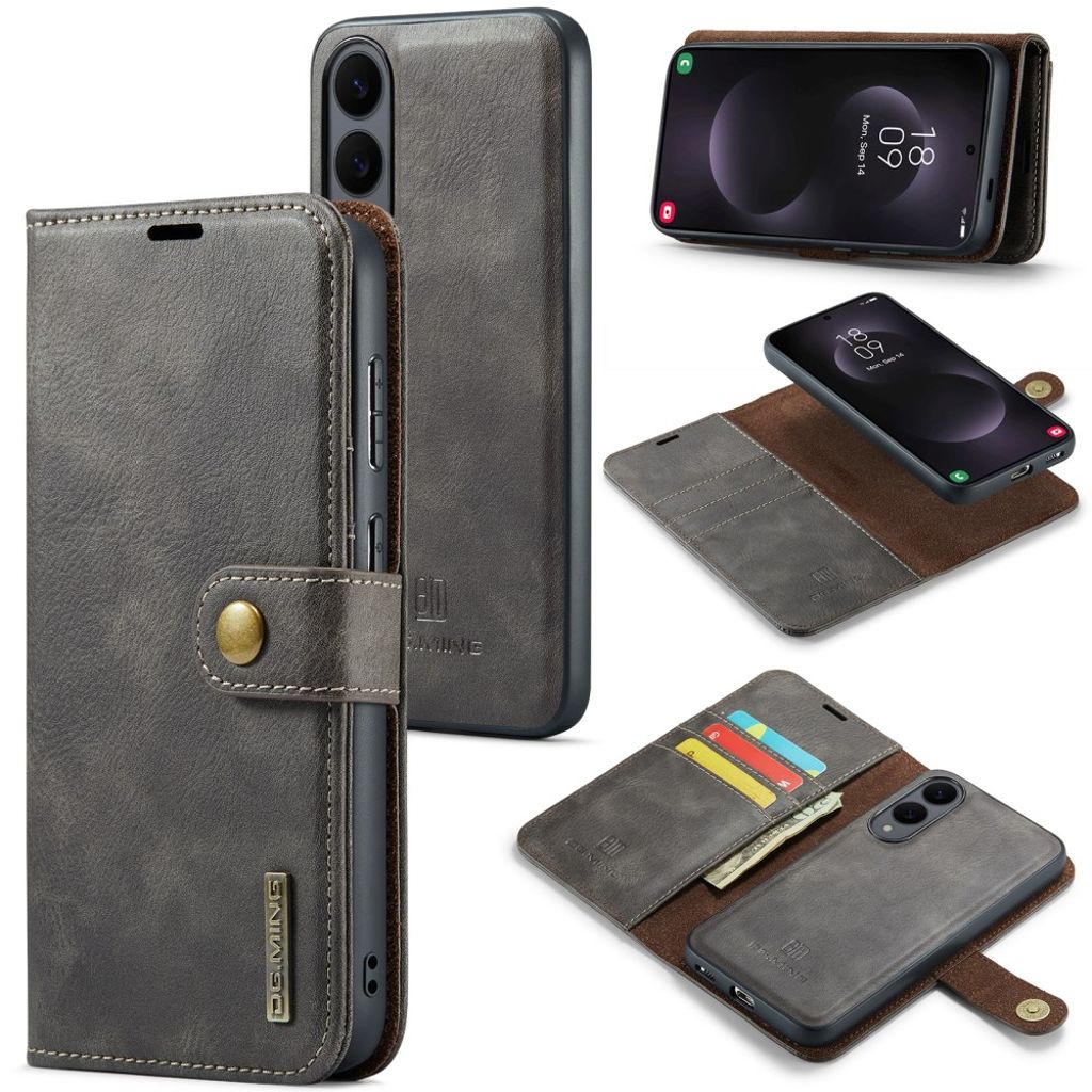 DG.MING Samsung Galaxy S25 Edge plånboksfodral – grå