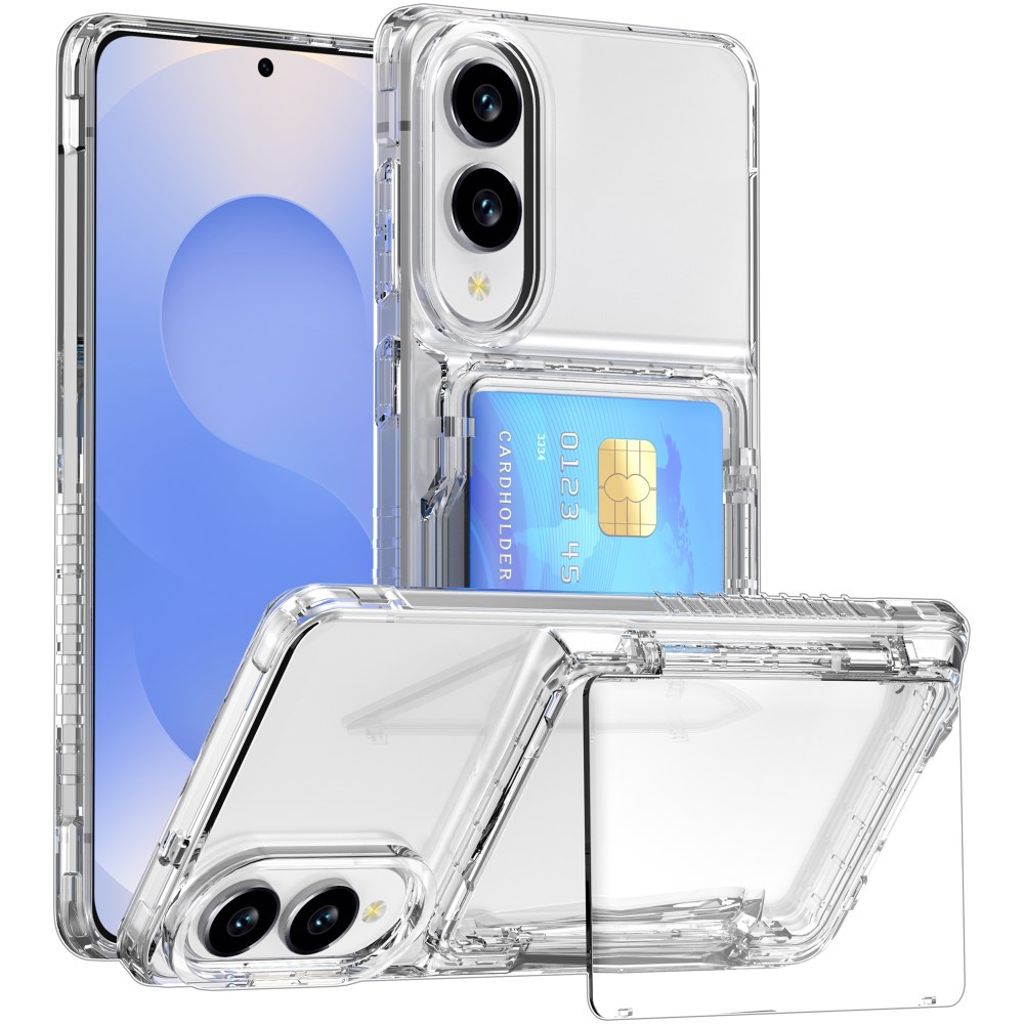 Samsung Galaxy S25 Edge Card Holder stativ skal – Transparent