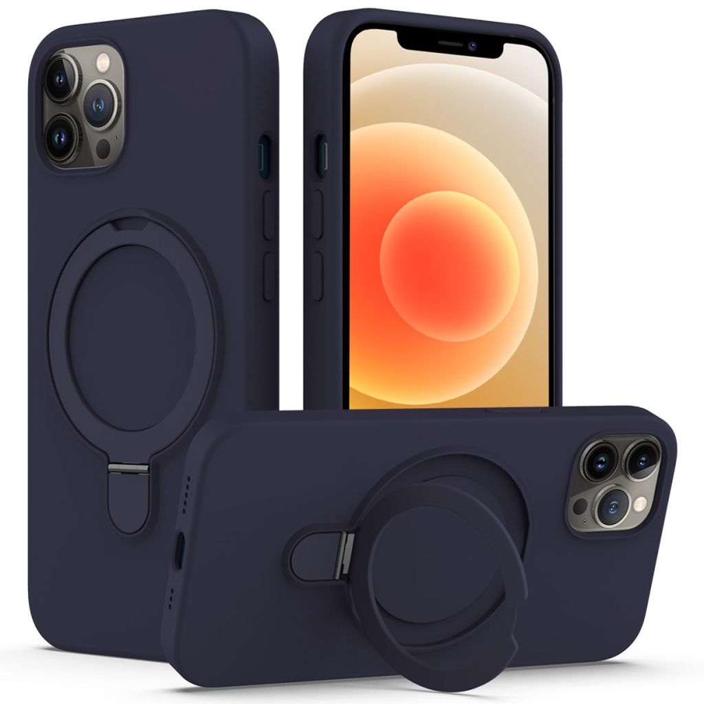 IPhone 12 Pro Max MagSafe skal with Ring stativ – Midnight blå