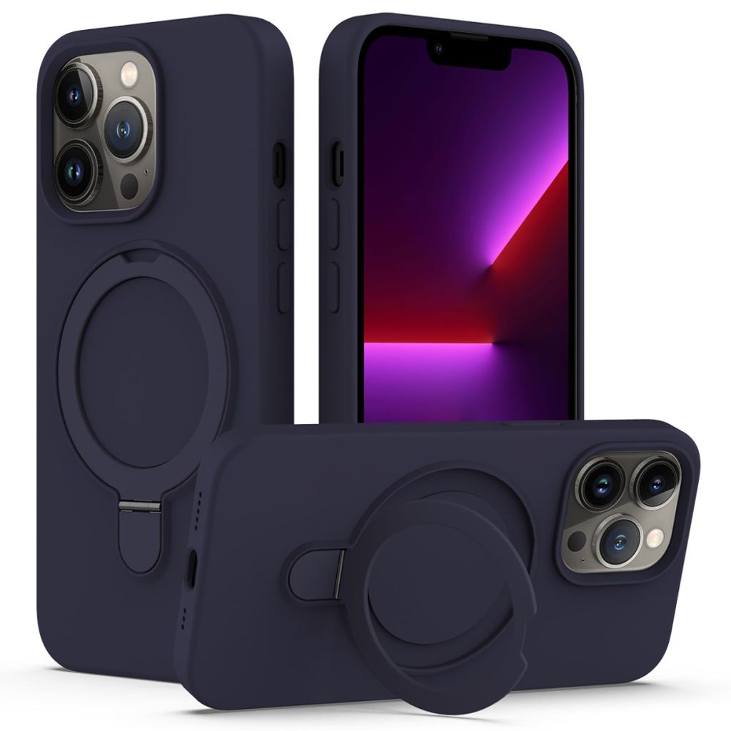 IPhone 13 Pro skal with stativ MagSafe Compatible – Midnight blå